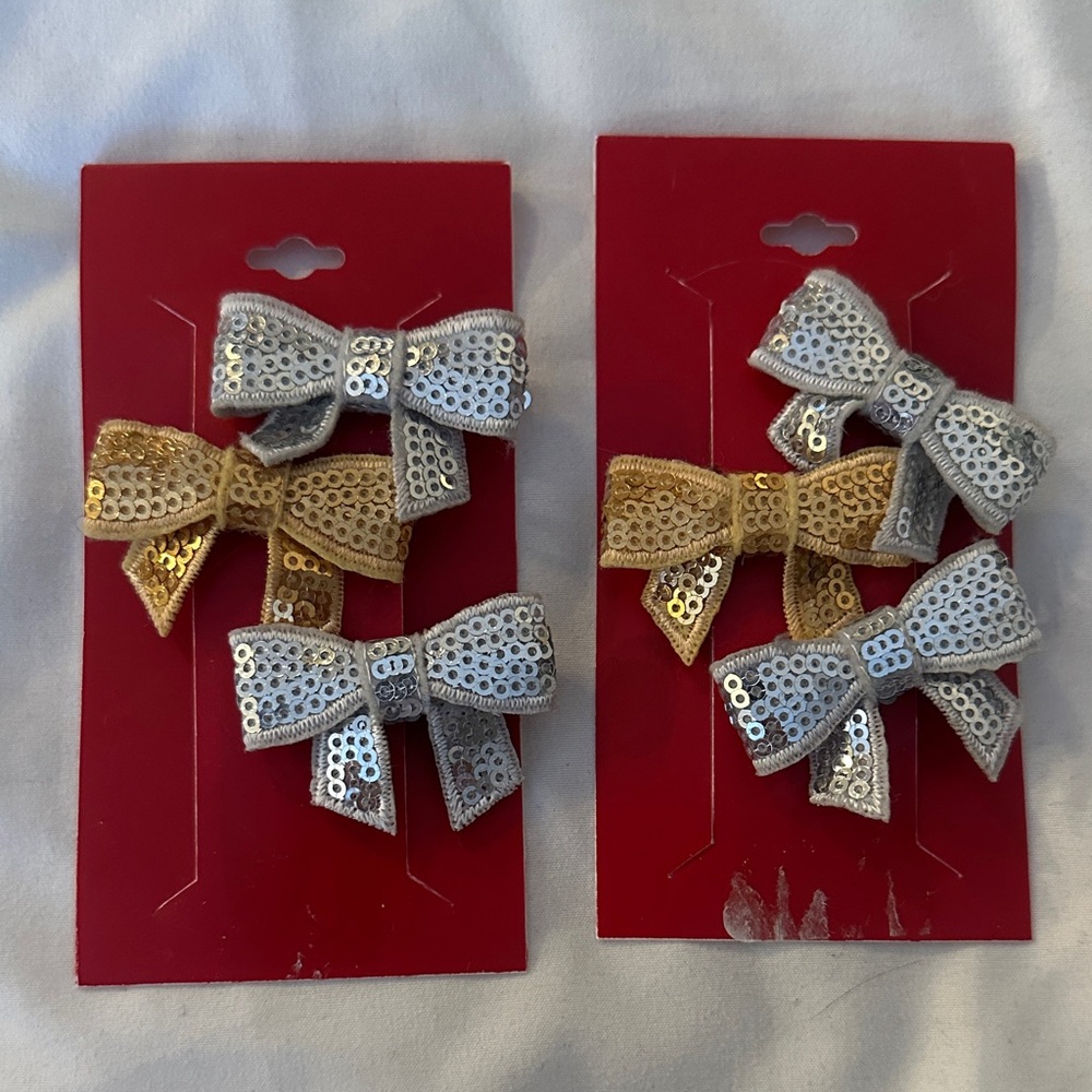 Kohl's Silver and Gold Sequin Hair Bows